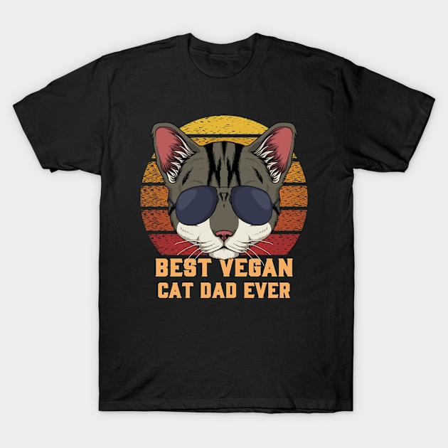 Best Vegan Cat Dad Ever T-Shirt by USProudness